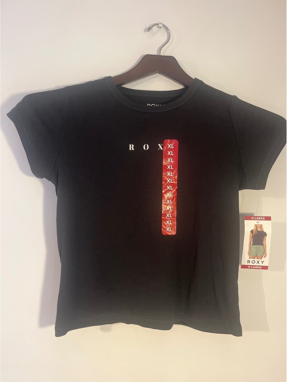 New with tags Roxie women’s size extra large baby tee black